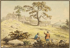 Landscape - Two Figures and a Dog by Anthony Devis